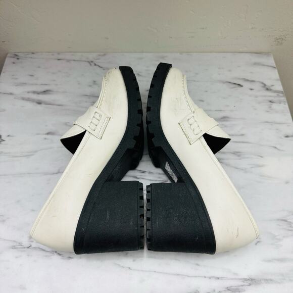 Buckle Kinder White Platform Penny Loafer Women’s Size 8 - Picture 6 of 9